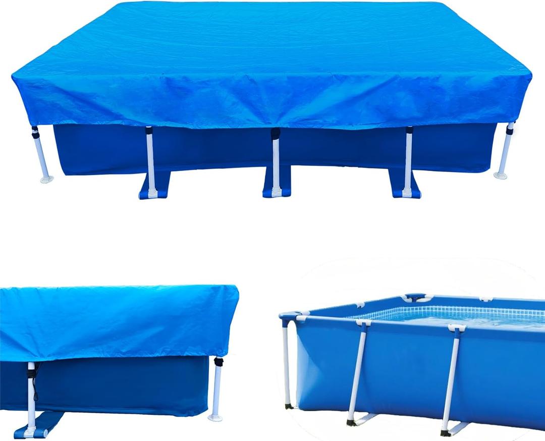 14 x 7 Pool Cover 177in X 87in Frame Rectangular Pool Cover 14 ft Rectangle Pool Cover for Above Ground Frame Dust Proof Rain Proof 178" x 86" Durable Paddling PE Blue