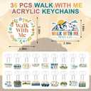 Kigeli 36 Pcs Walk with Me Acrylic Keychain Religious LDS Keychain Mormon Doctrine Keyring Gifts for Encouragement Women Men 2026 Lds Missionary Easter Gifts