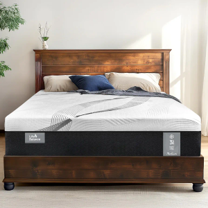 Life Balance Queen Size Mattress, Hybrid Mattress in a Box 12 Inch, Cooling Mattress with Lyocell Cover, Bamboo Charcoal Memory Foam Mattress, 3-Zone Pocket Springs, Fiberglass Free, Made in USA