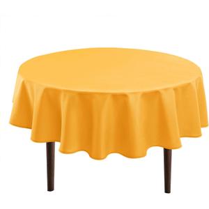 Orange Yellow Round Tablecloth, 80 Inch, 1 Pack | Waterproof, Spillproof,Stain Resistant, Washable Fabric Table Cloth, Table Cover for Dining Room/Kitchen/Party