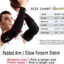 2PCS Padded Elbow Forearm Sleeves Compression Arm Protective Support, size L