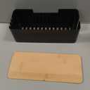 ABS Cord Organizer Box with Wooden Lid, Cable Management Box for Power Strips or Surge Protectors, Desk Cable Tidy Box for Office Home(Black)