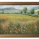 Gold Framed Wall Art Vintage Flower Canvas Wall Art Floral Countryside Landscape Wildflower Artwork Prints Picture for Living Room Bedroom Farmhouse Bathroom Office Decor, 12x16