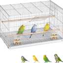 VEVOR 30-inch Flight Bird Cage, Stackable Bird Cage for Small Parrots Canaries Cockatiels Lovebirds Finches Budgies Conures Macaws Pet Travel Birdcage with Handle and Perches