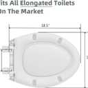 Soft Close Toilet Seat, Fit Elongated and Oval Toilets, Quick Release Hinges for Easy Clean, Two Mounting Options for Easy Installing, Heavy Duty, Never Loosen, White