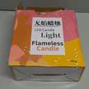 SupBri Rose Shadow LED Flameless Candles, 6PCS Romantic Battery Operated Candles Led Pillar Candles for Valentines Anniversary Wedding Christmas Decorations(White, D 2.5" x H 7.2")