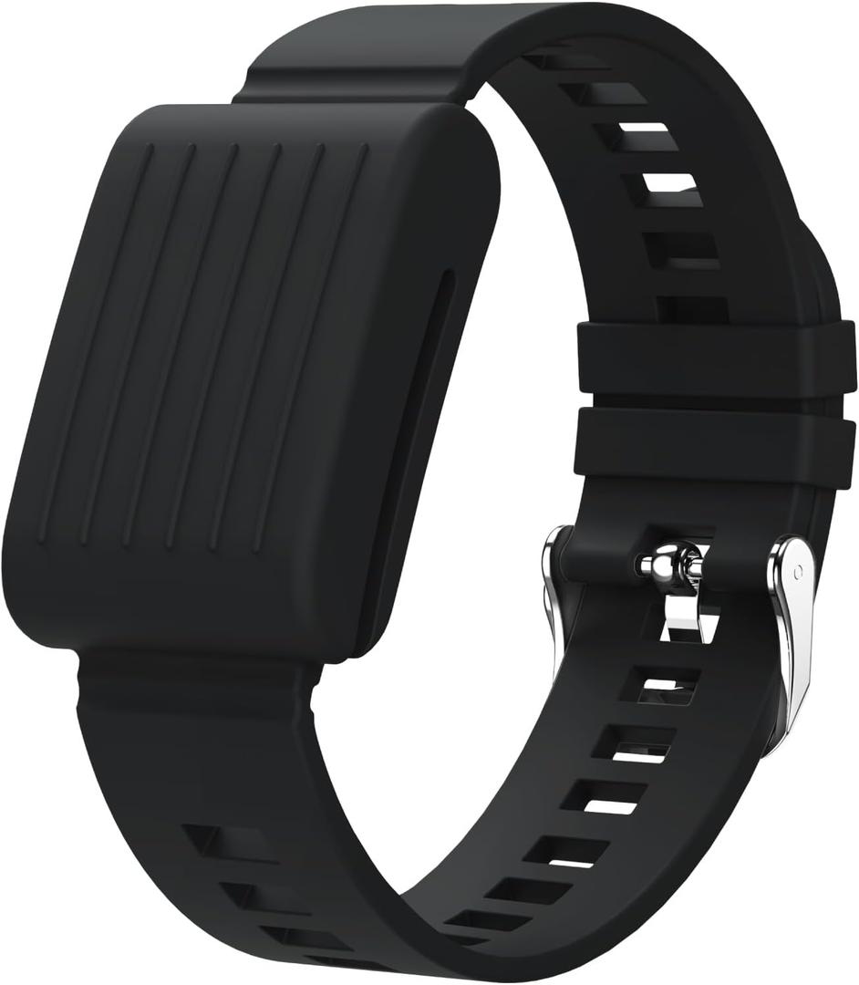 Adjustable Whoop Band Compatible with WHOOP 4.0, WHOOP 5.0 and Whoop 3.0, Soft and Durability Silicone Waterproof Whoop Strap for Enhanced Performance (black)