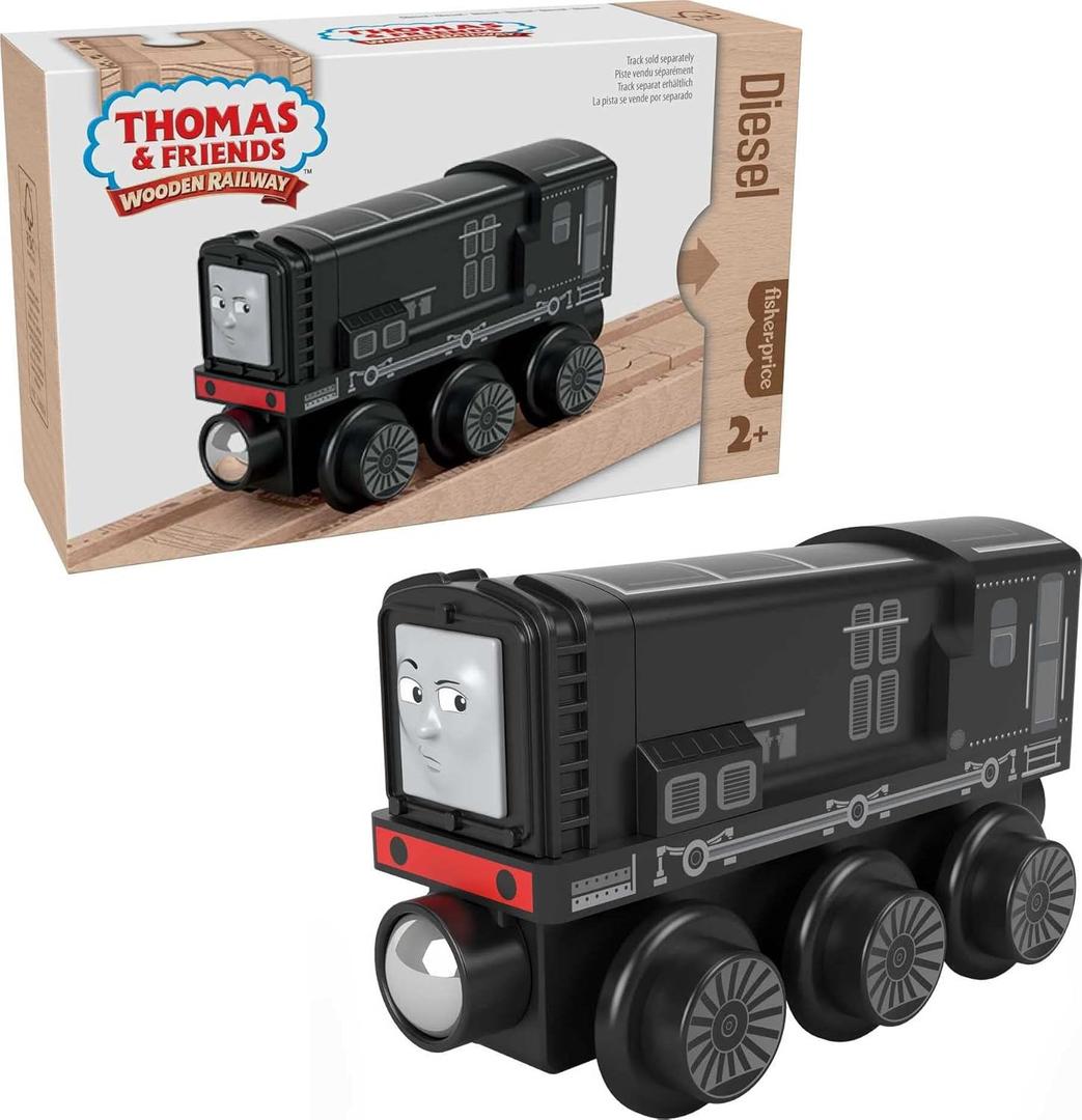 Thomas & Friends Wooden Railway, Toy Train Diesel Push-Along Wood Engine for Toddlers & Preschool Kids Ages 2+ Years