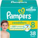 Pampers Swaddlers Diapers, Size 8 (30+ lbs), 38 Count, Absorbent, Keeps Baby Dry and Comfortable, Skin Safe Disposable Baby Diaper (Packaging May Vary)