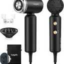 SUPGALIY Dual Voltage Hair Dryer, High-Speed Ionic Blow Dryer for Fast Drying, Travel Compact Hair Blow Dryer with Magnetic Curly Diffuser for Home, Portable Hairdryer International 110-240V