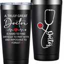 Doctor Gifts for Men - Doctor Appreciation Gift - Doctors Day, Graduation Gifts for Doctors, Physician, Dr - 20oz Insulated Tumbler (Black)