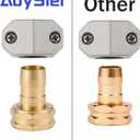 Garden Hose Repair Kits, 2 Pack Brass Water Hose Connector, Fit 3/4" and 5/8" Garden Hose, Female Hose End Repair Fittings Replacement, Hose Mender Kit