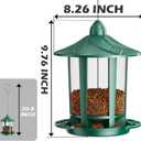 Birdream Bird Feeders for Outdoor Hanging, Assembly Required, 1-Min Easy Setup, Charming Castle Design, Attracting Cardinals Chickadees Goldfinches & Sparrows - Green