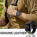 Magnetic Leather Bands Compatible with Apple Watch 42mm(Series 10/11) 41mm 40mm 38mm for Men Women, Genuine Leather with Magnetic Buckle for iWatch Series SE11/10/9/8/7/6/5/4/3/2/1