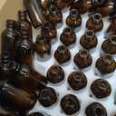 48 Pack 2oz Amber Glass Bottles with Glass Eye Droppers for Essential Oils, Perfumes & Lab Chemicals (Brush, Funnels, 2 Extra Droppers, 54 Pieces Labels & 30ml Measuring Cup Included)