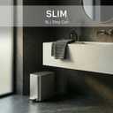 simplehuman Slim Step Can, 9L / 2.4 Gallon Primary Bathroom Trash Can, Liner Pocket®, Sleek Internal Hinge, 150,000-Step All-Steel Pedal, Lid Shox® Silent Close, Brushed Stainless Steel
