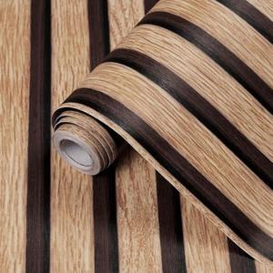 SOON AFTER Wood Slat Peel and Stick Wallpaper Tan Natural Wood Contact Paper Faux Wood Grain Vinyl Roll Self-Adhesive Removable Waterproof Wall Paper for Bedroom Classroom 17.3"×120"