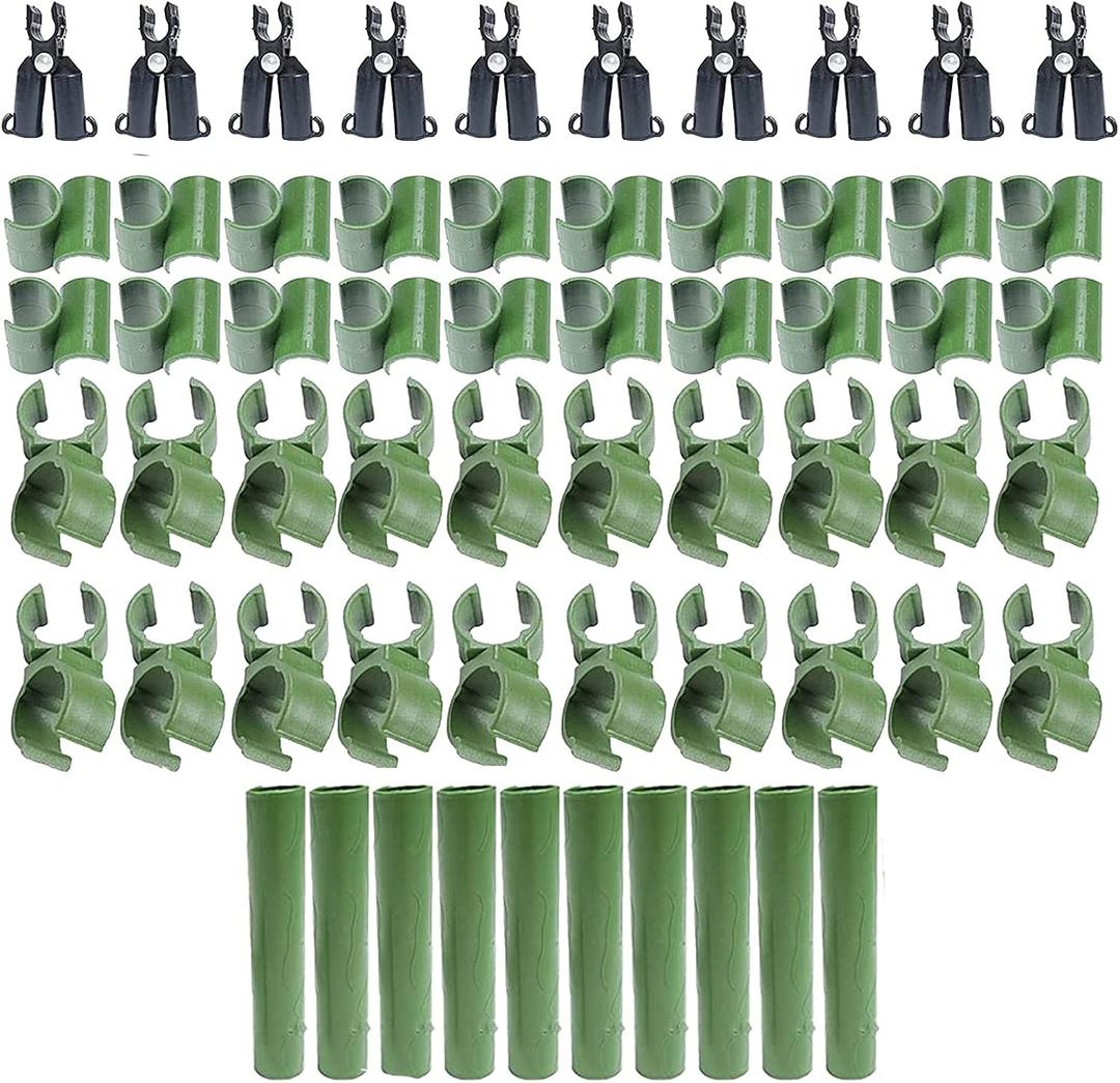 60pcs Adjustable Plant Trellis Connector Clip 3 Types Plant Stake Connectors Garden Tomato Sticks Clip for Plant Supports Climbing (8mm)