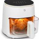 WILLOW Eco Series 6 in 1 Air Fryer with Glass Basket, 5 Quart Non Toxic Air Fryer w Digital Display, 430°F Max Temp, Preheat & Keep Warm Function, Compact + Dishwasher Safe Glass Airfryer - WHITE, 5QT