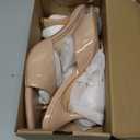 Coutgo Women's Pointed Toe Mule Sandals (8, Nude)