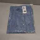 Sidefeel Women's Denim Shirts Button Down Jean Shacket Spring Outfit 2025 Long Sleeve Chambray Blouse Top (Medium, Light Blue)