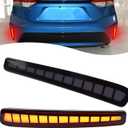 2PC Rear Bumper Reflectors Light,Brake Tail Light Lamps Compatible with Toyota Corolla 2020-2025 LE SE XSE XLE,Amber LED Reflector Turn Signal Lights Kit (BLACK)