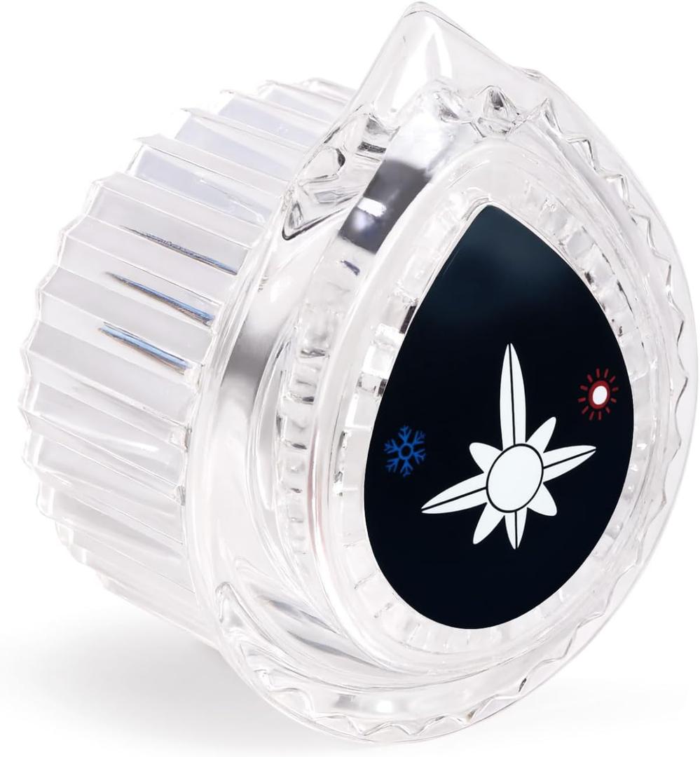 Shower Handle. Compatible with Moen 100710 Series Thermostatic Single Bathtub and Shower Replacement Handle Kit. White and Black knob Inserts, 1-Piece Pack