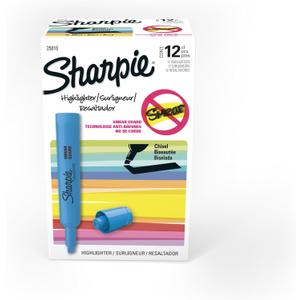 Sharpie Tank Style Highlighters, Chisel Tip, Fluorescent Blue, Box of 12