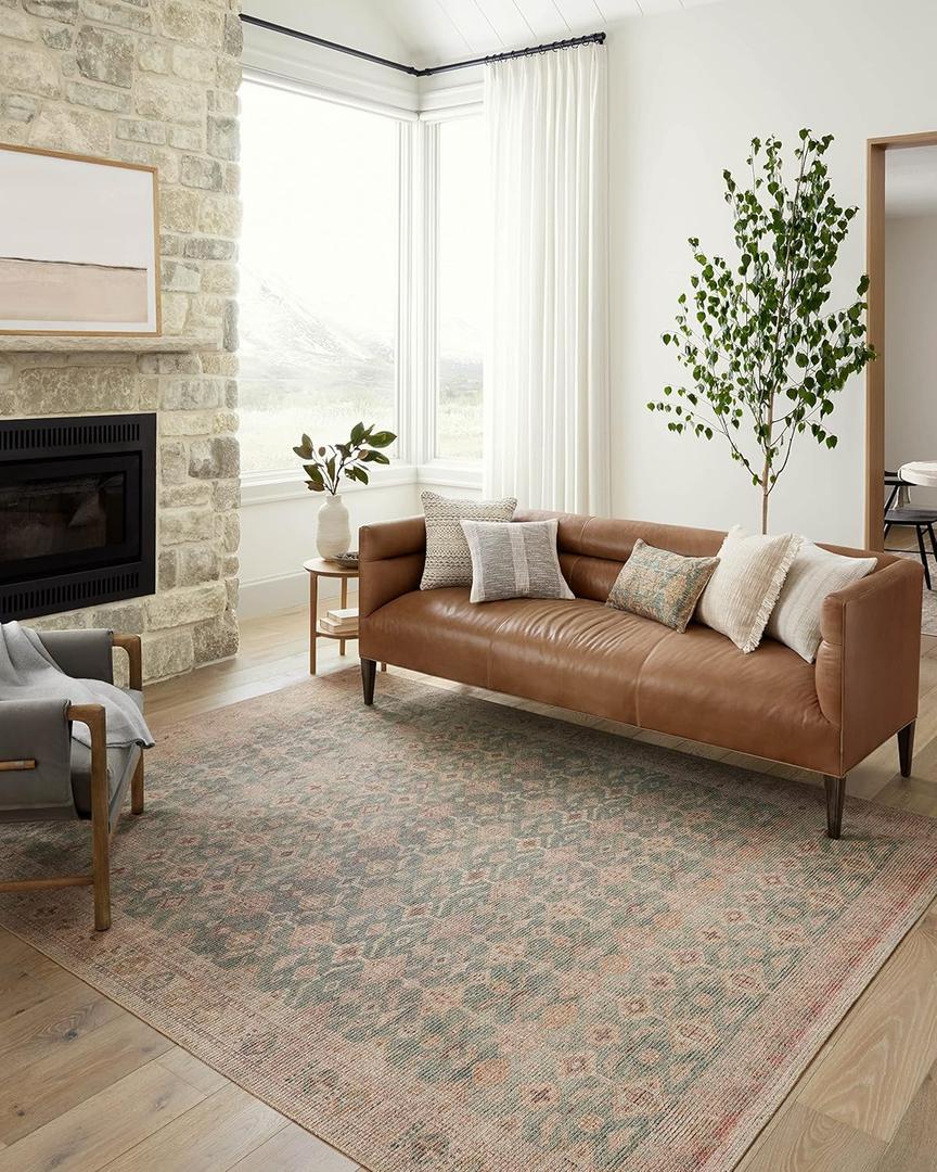 Loloi Angela Rose Aubrey Collection AUB-02 Aqua/Sand 2'-3" x 3'-9", .19" Pile Height, Accent Rug