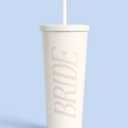 xo, Fetti Bride Tumbler - 24 Oz Stainless Steel Cup | Bachelorette Party, Bridal Shower, Ivory, Bride to Be Gift, Wedding