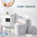 NearMoon Bath Toilet Paper Holder Stand- Modern Tissue Roll Holder Standing with Balanced Base, Rustproof Toilet Roll Holder for Bathroom/Kitchen Countertop (Chrome Finish, Marble Base)