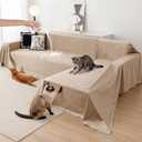 Loiion L Shaped Sectional Couch Cover - Anti Scratch Sofa Cover,2pcs Almond | Waterproof Sofa Cover, Ultra-Soft, Anti-Scratch Fabric Resists Claw Marks From Cats And Dogs (XL,110"x71"+118"x71")