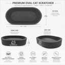 Cardboard Cat Scratcher for Indoor Cats, Black Oval Shape Cat Scratch Pad