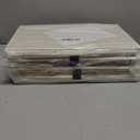 Large 22 Quart Linen Fabric Foldable Storage Bin Cube Organizer Basket with Flip-Top Lid & Handles, Clothes Blanket Box for Home, Office, Closet, Beige & White, 4 Pack 14.6 x 9.5 x 9.5