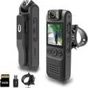 Body Camera with Audio and Video Recording,1080P HD 64GB Storage, 180 Rotating Lens, 1.4" Display Portable Wearable Cam for Law Enforcement, Outdoor Activities, Riding, Hiking (Without Magnetic Lanyard)