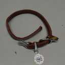 BRONZEDOG Rolled Leather Dog Collar for Small Medium Large Dogs with QR ID Tag (S: 12-14 Inch, Chocolate Brown)