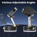 2 x Upgraded 360 Vacuum Magnetic Phone Holder with Clamp,Vacuum Suction Magnetic Phone Mount with Clamp Foldable Cell Holder for Car/Gym/Mirror/Smooth Surface, Compatible with Magsafe iPhone (black 1pcs)