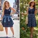 Summer Dresses for Women 2026 Trendy Twist Front Waffle Knit Dress Flowy Sleeveless Sundresses (Blue, M)
