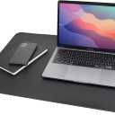 Vine Creations Leather Desk Mat 24" x 17", Desk Protector, PU Leather Desk Pad, Non Slip Small Desk Pad Mat, Desk Blotter, Desk Pads on Top of Desks, Home or Office Small Desk Mat (Black)