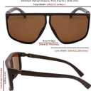 FEISEDY Square Oversized Sunglasses for Women Men Flat Top Fashion Shades B2669 (Brown)