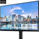 SAMSUNG FT45 Series 24-Inch FHD 1080p Computer Monitor, 75Hz, IPS Panel, HDMI, DisplayPort, USB Hub, Height Adjustable Stand, 3 Yr WRNTY (LF24T454FQNXGO),Black