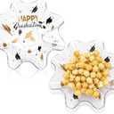 Tioncy 2 Pcs Happy Graduation Party Fluted Plastic Bowls 8.3 Inch Class of Grad Cap Toss Candy Bowls Reusable Serving Dish for Snack Fruit Tray for Graduation Party Supplies and Decorations