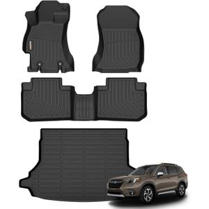 Binmotor-Floor Mats Cargo Liner Set for Subaru Forester 2014-2018, All Weather TPE Car Floor Mats for Subaru Forester Accessories Custom Fit Vehicle Mats