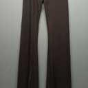 Sunzel Flare Leggings, Crossover Yoga Pants with Tummy Control, High-Waisted and Wide Leg Java Brown 34in Inseam XS