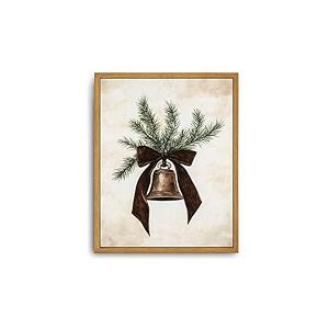 Rustic Christmas Bell Print, Neutral Christmas Printable Wall Art, Vintage Style Seasonable Wall Art, Cottagecore Christmas Decor, 12x16"