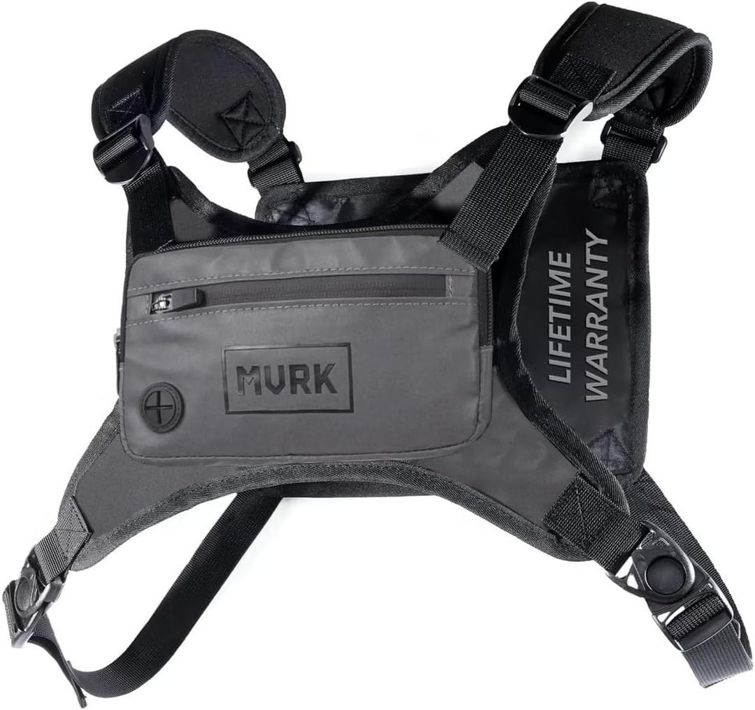 MVRK Water Resistant Running Vest Chest Pack, Phone Holder for Running, Lightweight Training Pack with Reflective Detail