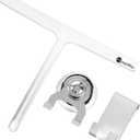 Upgraded 9 Inch Shower Squeegee with Hook - Stainless Steel Core & Silicone Blade | Multi-Purpose Glass Wiper for Shower Doors, Windows, Ceramics - Rounded White