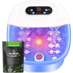 drizo Foot Spa Bath Massager with Heat, Temperature Control, Jets, Vibration, 16 OZ Tea Tree Oil Foot Soak Epsom Salt, Foot Bath Soak Tub with 22 Massage Rollers for Relaxation(2025 Upgraded) (Blue)