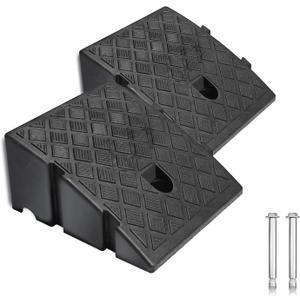 2 x 2Pack Plastic Curb Ramp for Driveway, Each 5.12" H x 10.63" W x 9.52" L, Extensible for Low Cars, Motorcycle,Bike, Cart Lawn