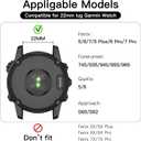 OVERSTEP Watch Band for Garmin Fenix 7/Fenix 7 Pro/Fenix 6/Fenix 6 Pro/Fenix 5/Fenix 5 Plus/Fenix 8 Solar/Amoled 47mm, Silicone Sports Strap for Garmin Quickfit 22 Smartwatch (Red Black)